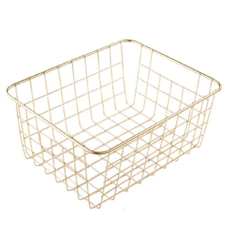 

Wire Baskets, Gold 4 Pack Wire Basket, Organizing Storage Crafts Decor Kitchen (Gold )