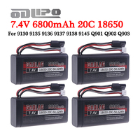 7.4V 6800mAh Lipo Battery For 9130 9135 9136 9137 9138 9145 Q901 Q902 Q903 RC Toy Car High-Speed Off-Road Vehicle 2S 18650 7.4V