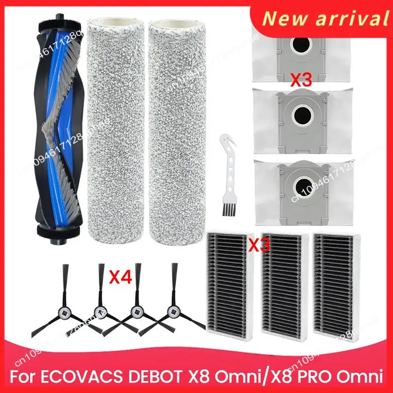 N89R ل ECOVACS DEBOT X8 Omni ، X8 PRO Omni جهاز آلي لتنظيف الأتربة فرشاة جانبية رئيسية فلتر Hepa أكياس الغبار استبدال أجزاء