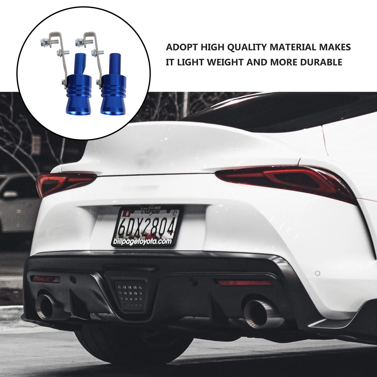 

2 PCS Car Modification Whistle Sound Simulator Roar Maker Tailpipe Blue Exhaust