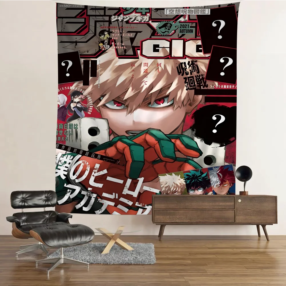 

Anime B-Bakugo K-Katsuki DIY Wall Tapestry Hanging Tarot Hippie Wall Rugs Dorm INS Home Decor