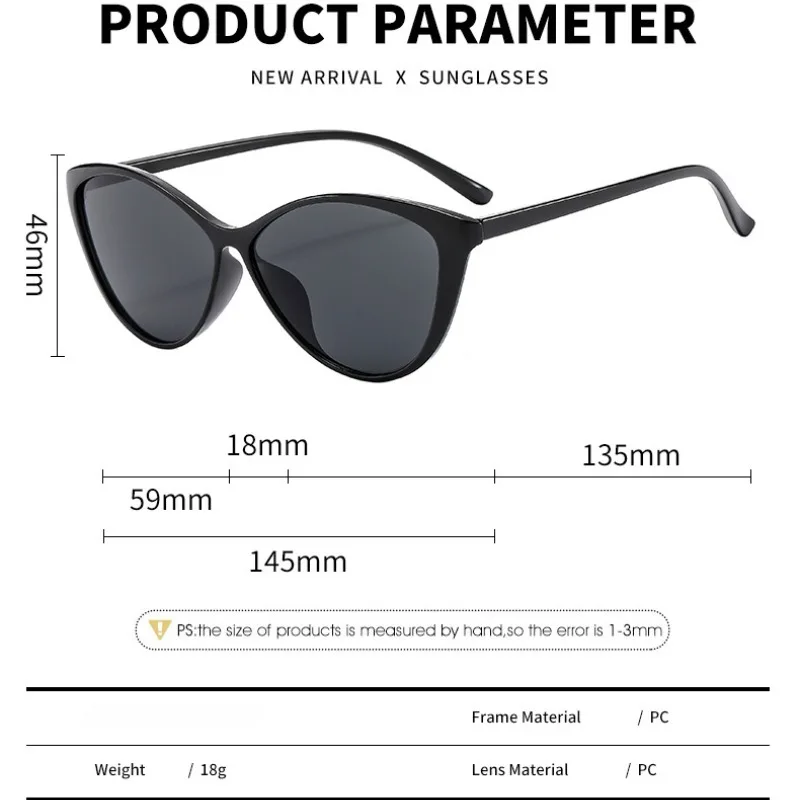 Heiße Koreanische Frauen Sonnenbrille Cat Eye Trend All-Match Brillen für Dame Anti-Uv Mode Brillen – Detail 8