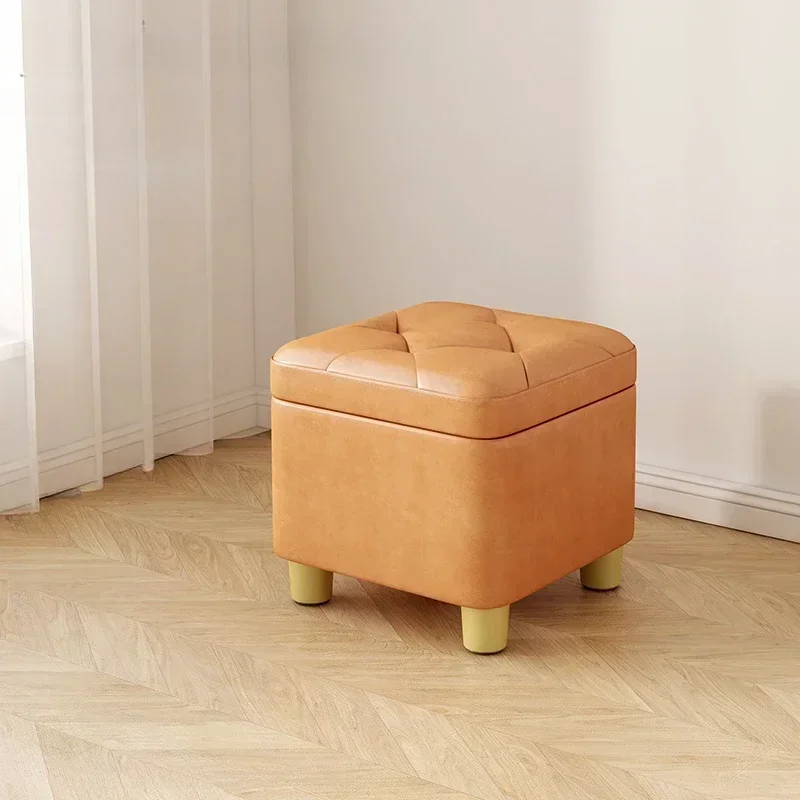 Nordic Step Stool Interior Footrest Vanity Chair Low Wooden Stool Room Ottoman Seat Puffs Meuble De Chambre Minimalist Furniture