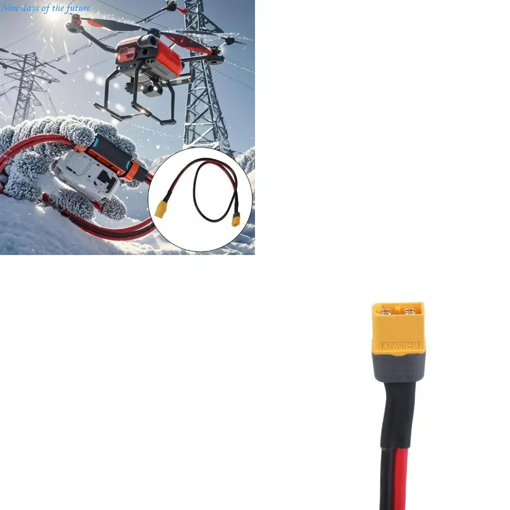 Extension Cable XT60 Male to XT90 Female Connectors Cord for Solar Panel UAV Models 12AWG Connection Wire 61-366cm E65A