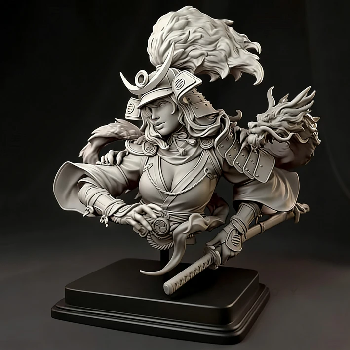95mm Resin bust model kits figure colorless and self-assembled （No dragons included） A-2179 view 3