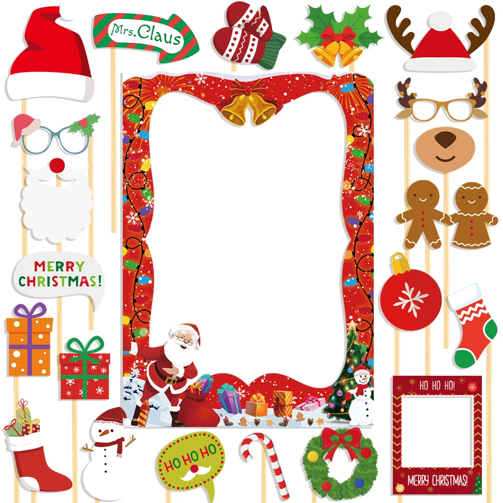Weihnachten Foto kabine Rahmen Santa Claus Schneemann Foto kabine Requisite Selfie Requisiten Weihnachten Party Dekorationen Frohe Weihnachten Neujahr