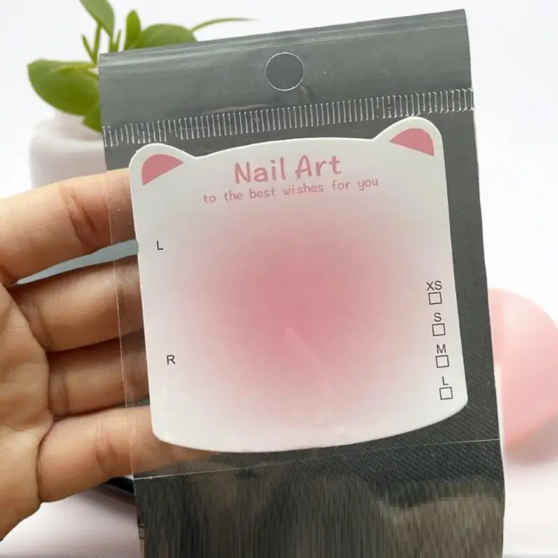 

Press On Nail Bottom Cardboard Cards Packaging Bag Square Nail Art Display Photo Props Card False Nail Tips Manicure Tools