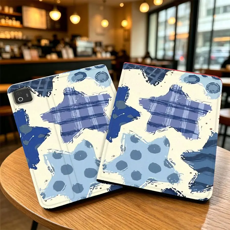 Case for Xiaomi Redmi Pad SE K Pad 8.8 9.7 12.4 Inch Pad 6s Pro 7 Ultra Pad 5 6 7 8 Pro with Pencil Slot Cute Polka Dot Star
