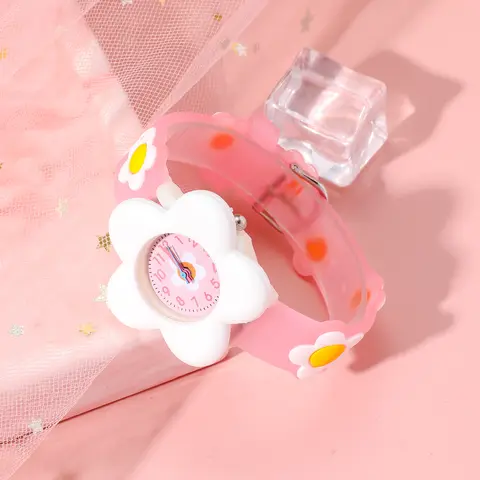 Enkel och snygg silikon barnklocka med blommotiv 8 best sales vackra enkla klockor för tjejer - №7