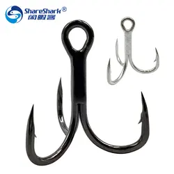 10 PCS 3X Strong Sea Fishing Triple Reinforced Blood Tank Hook Sharp High Carbon Steel Saltwater Treble Hook Three Claw Hooks