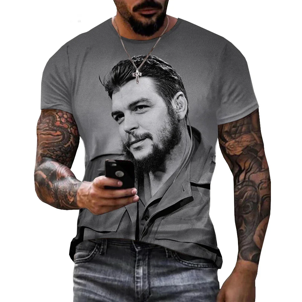 2026 New Che Guevara Shirt Rebel Cuban Shirt Guerrilla Revolution TShirt Casual Short Sleeve Men High Quality Tee Loose Tops