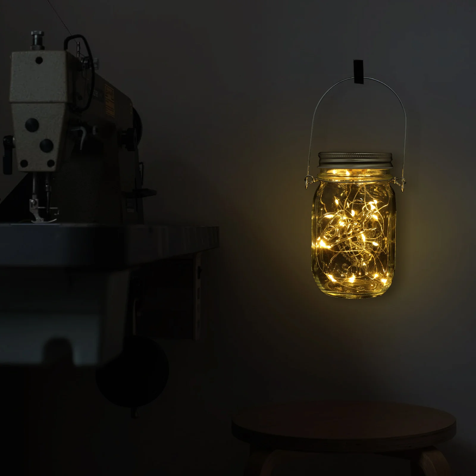 

2Pcs Mason Jar Light Glass Hanging Decorative Bottle Lamp Yard Outdoor Unique Garden Lighting Jar Light Bottle Lamp