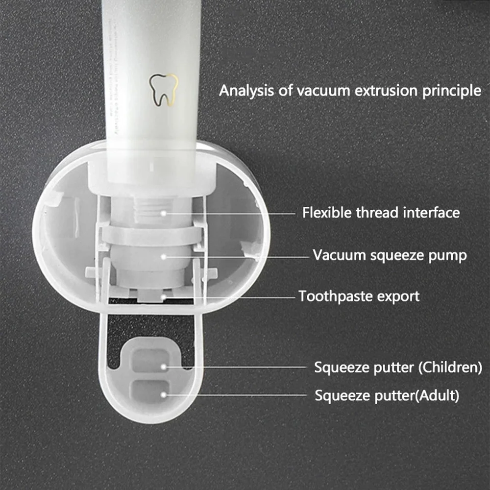 1PC Household Bathroom Toothbrush Rack, Tooth Cream Dispenser, Drop Squeeze, Toothpaste Dispenser, Suction Wall Squeezer