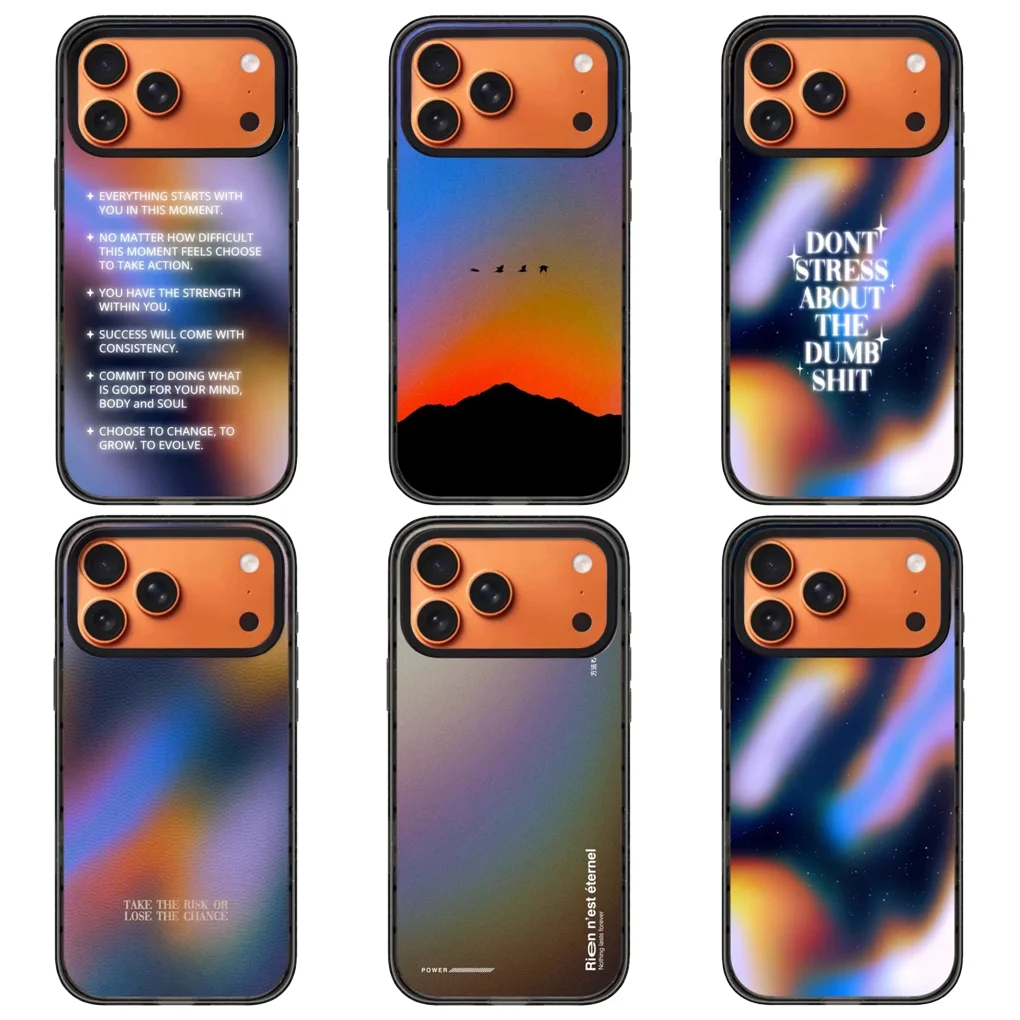 

Take The Risk or Lose The Chance Acrylic Black Border Phone Cover for IPhone 12 13 14 15 16 17 Pro Max Case for IPhone 17 Air