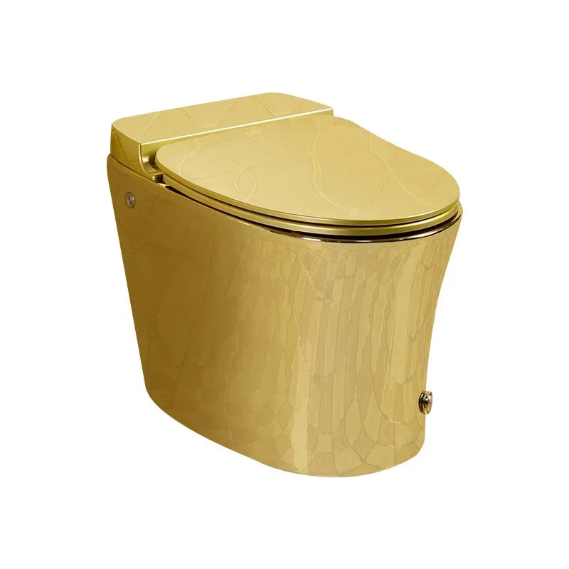 

Golden pulse toilet gold luxury gold creative personality tankless toilet hotel
