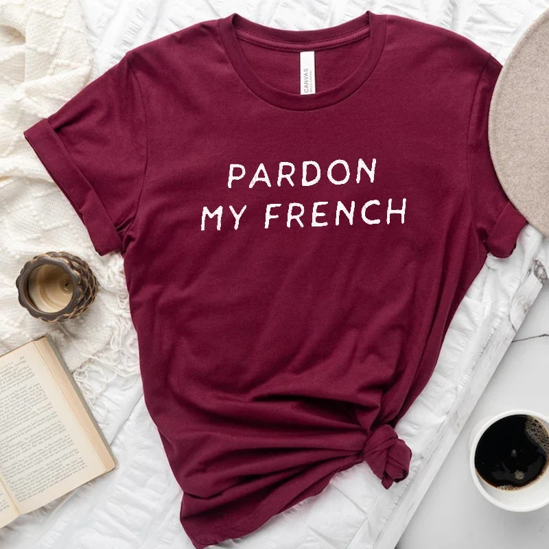 Y2k Aesthetic T-shirt Pardon My French Everything Is Fine Unisex Cotton  Bonjour France C'est La Vie Clothes Paris Vintage Tops