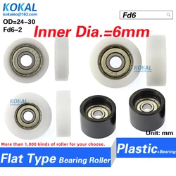 [Fd6] flat type 626 ball bearing coated with POM PA Nylon plastic wheel pulley non-standard pulley bearing for engraving machine