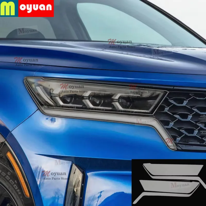 

Для Kia Sorento MQ4 2021-2023 аксессуары 2 шт. защитная пленка для фар автомобиля реставрация фар прозрачная черная наклейка из ТПУ