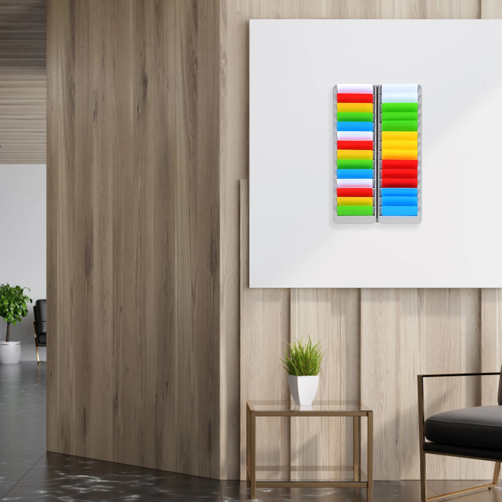 

Plastic Multi-Slots Holder Work Organizer Hanging Holder Multi Pockets Material Card Rack Garage Organizers