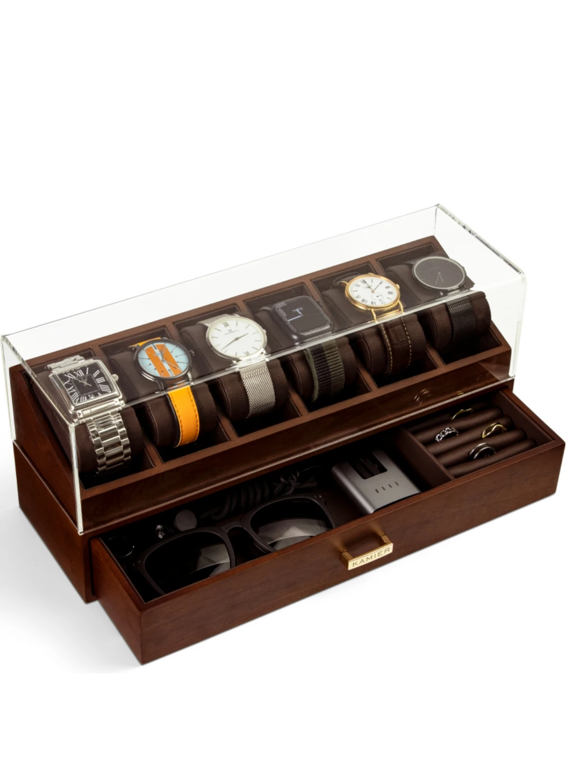 Jewelry watch integrated storage box exquisite watch bracelet wood dust-proof high-grade storage display box