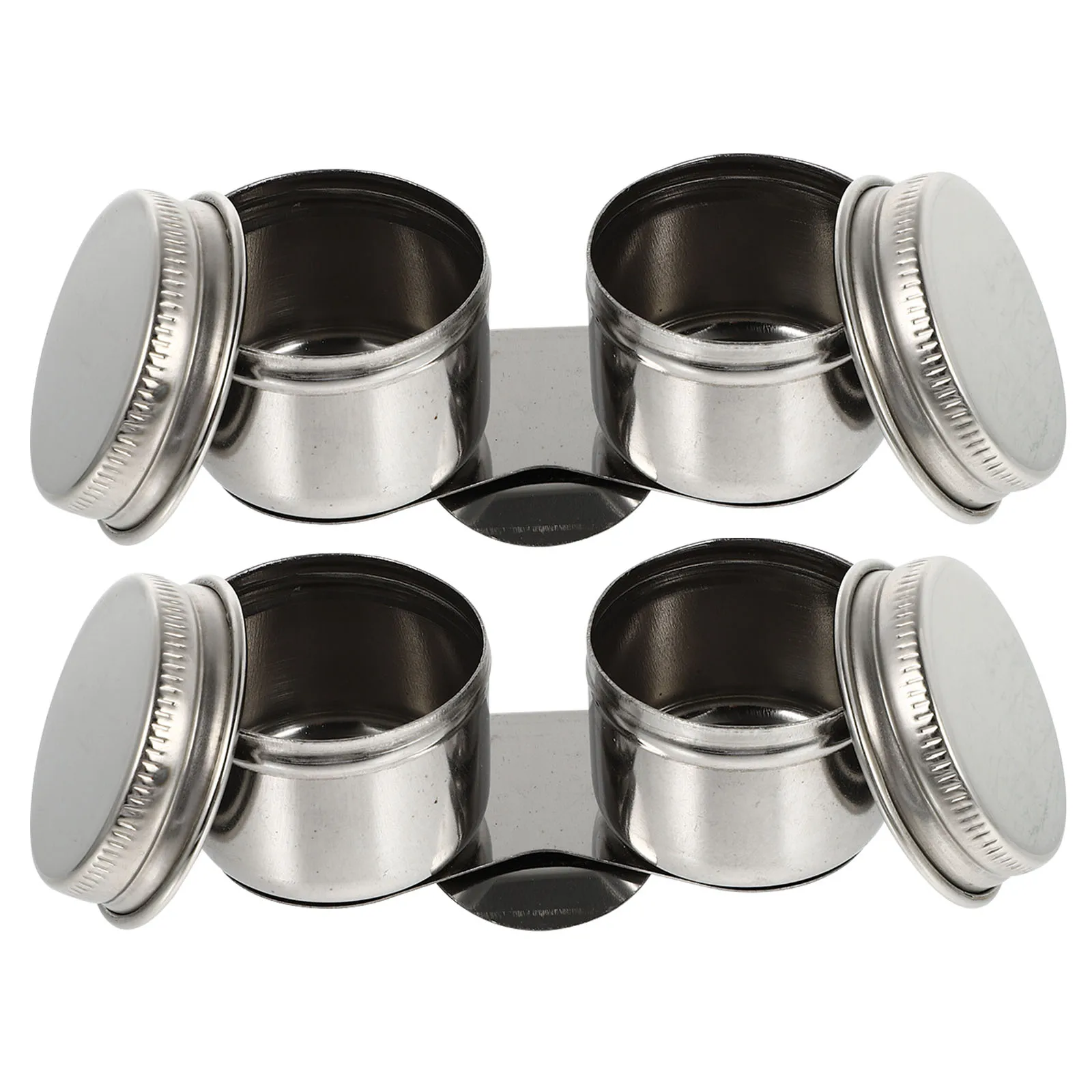 

2 Pcs Pen Pot Artist Dipper Oil Painting Containers Cleaning Cup Wash Washing Bucket Metal Mixing with Lid