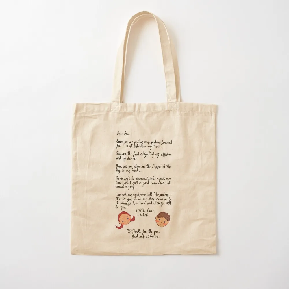 

Letter from Gilbert Blythe to Anne Shirley Cuthbert (Anne With An E) Tote Bag Canvas bag for women Canvas Tote Bag