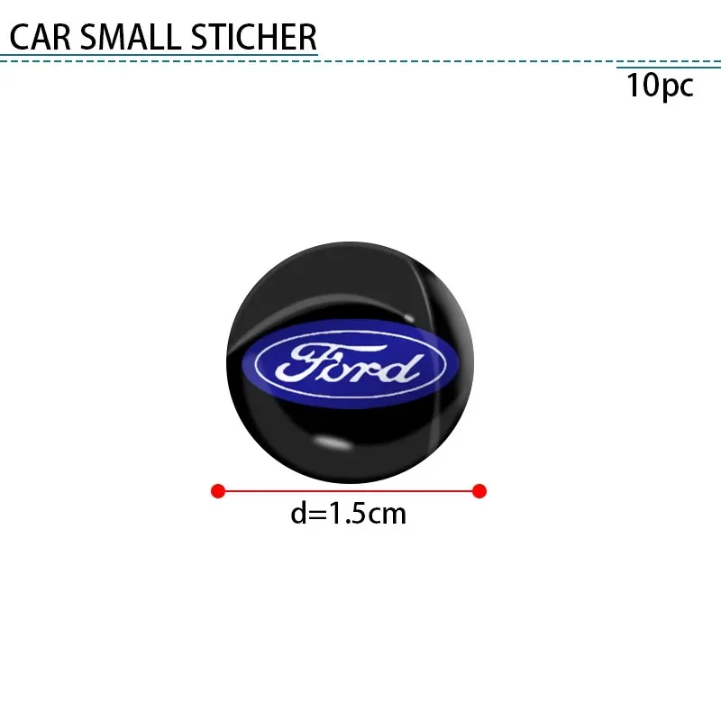 10 Stuks 15 Mm Auto Logo Stickers Voor Ford Focus MK6 Mondeo MK4 C-Max Fiesta mk5 2007 2008 2009 2010 Ranger Fusion Auto Accessoires