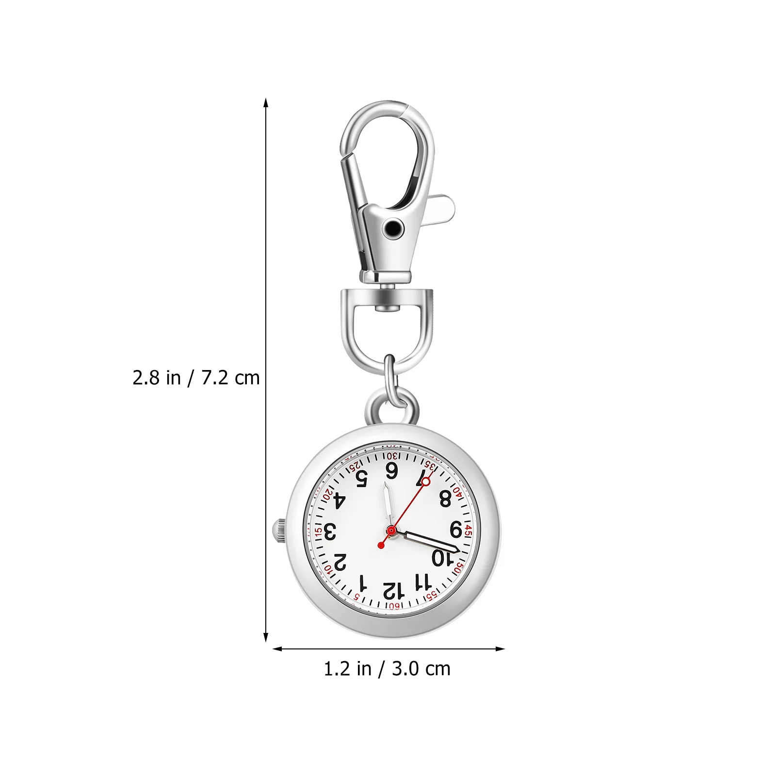 Compact Nurse Fob Watch with Keyring and Clip-On Band Small Pocket Timepiece for Medical Staff Women