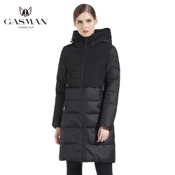 Gasman 2022 marca feminina jaqueta de inverno e casaco fino longo feminino grosso para baixo parka com capuz casaco feminino bio para baixo jaqueta feminina 1826