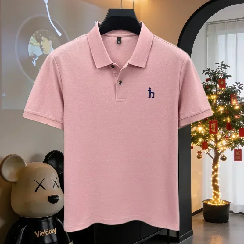 100% reine Baumwolle, hochwertiges Marken-Poloshirt für Herren, kurzärmelig, Sommermode, exquisit gesticktes Golf-Oberteil, lässiges T-Shirt. ﻿ – Detail 14