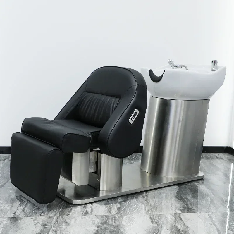 

Electric Lifting Barber Shop Half Lying Flushing Bed High-End Hair Salon for Hair Salon