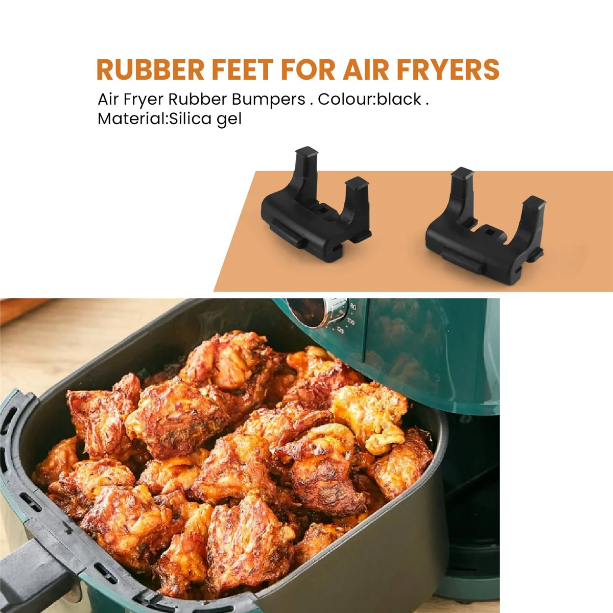 Pieds en caoutchouc pour friteuses à air Vortex Cosori Dreo, pare-chocs en caoutchouc de qualité supérieure, housses de protection anti-rayures, 4 pièces