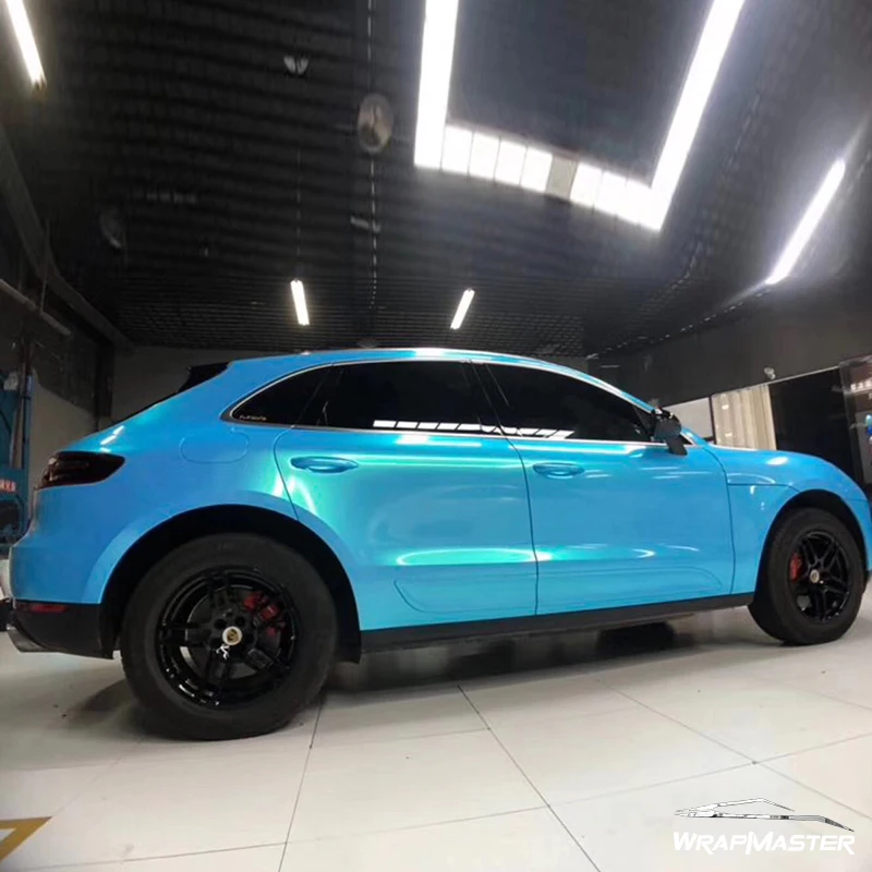 

5x56ft Maic Gold Sky Blue Carbon Fiber Weave Auto Protect Car Wrap Film 3D Texture High Quality