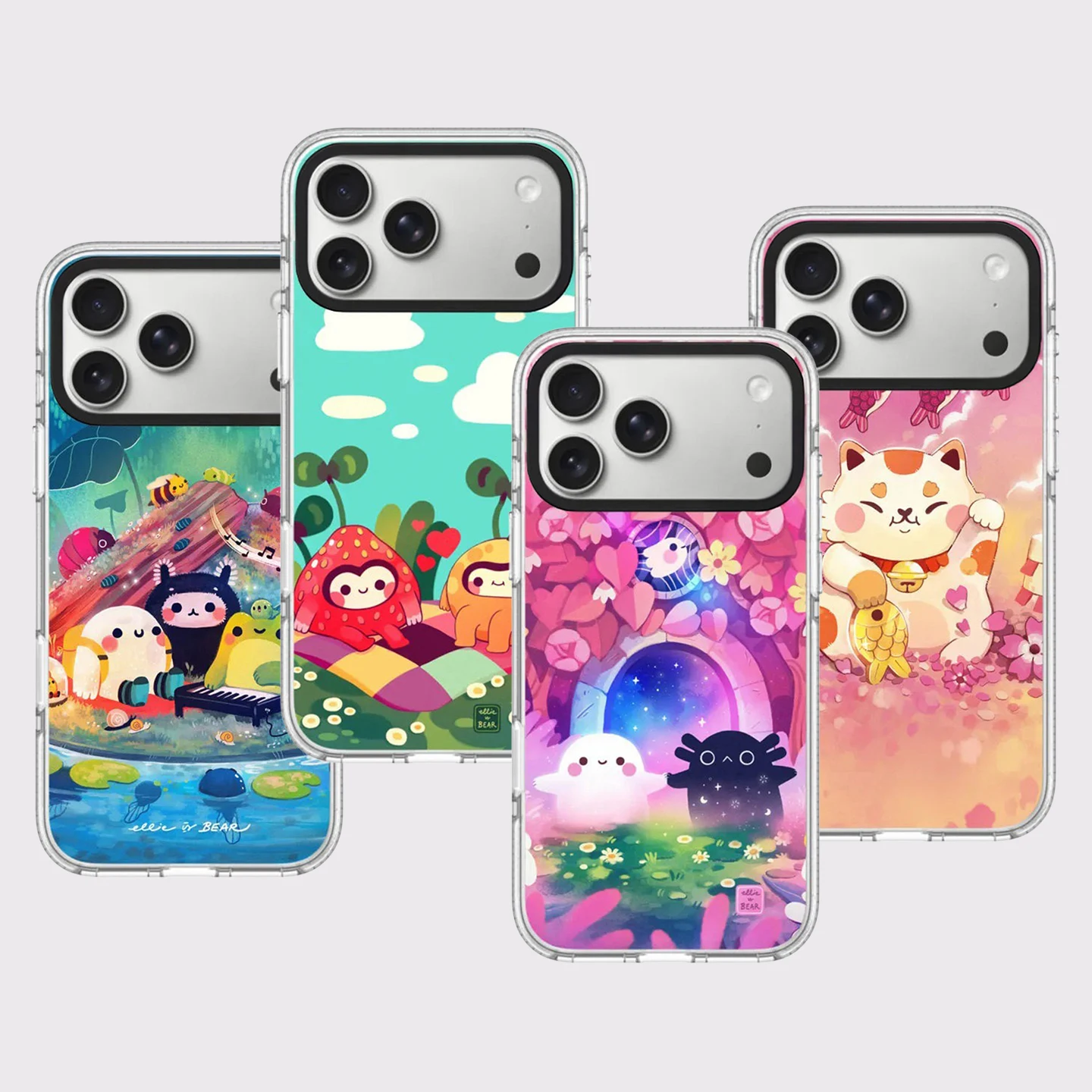 

Frog Cat Lion White Border Magnetic Impact Phone Cover for IPhone 12 13 14 15 16 17 Pro Max Case for IPhone 17 Air