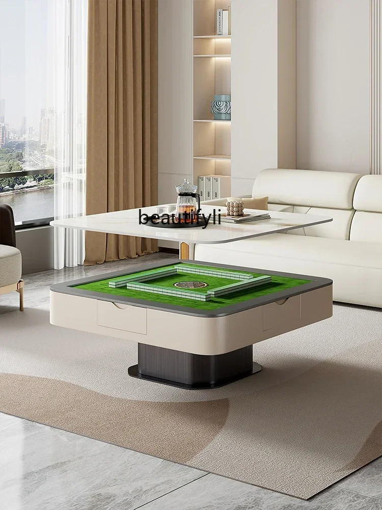 pgRock board mahjong table tea table integrated combination multifunctional three-in-one lifting tea table