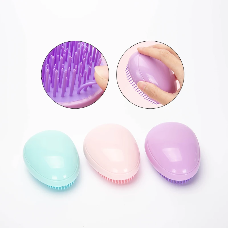 Mini Egg Round Shape Hairbrush Small Scalp Massage Comb Soft Portable Hair Brush Wet Dry Detangling Hairdressing Comb for Travel