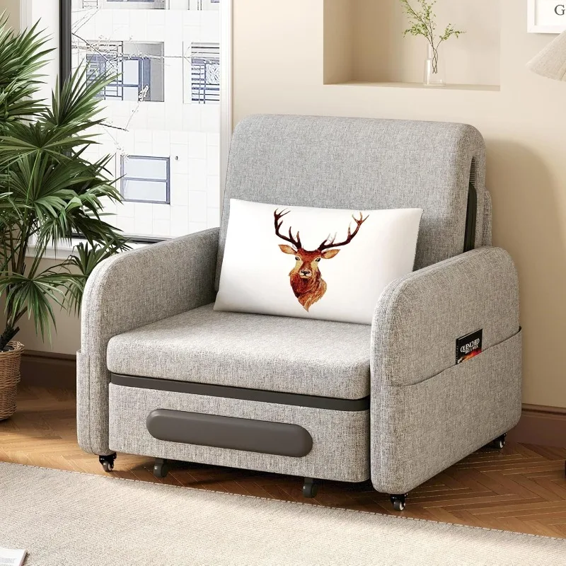 34.6" Pull-Out Sofa Daybed with Trundle – Versatile Futon Couch with Sleeper Function, Ideal for Small Spaces，Living Room，Apartm