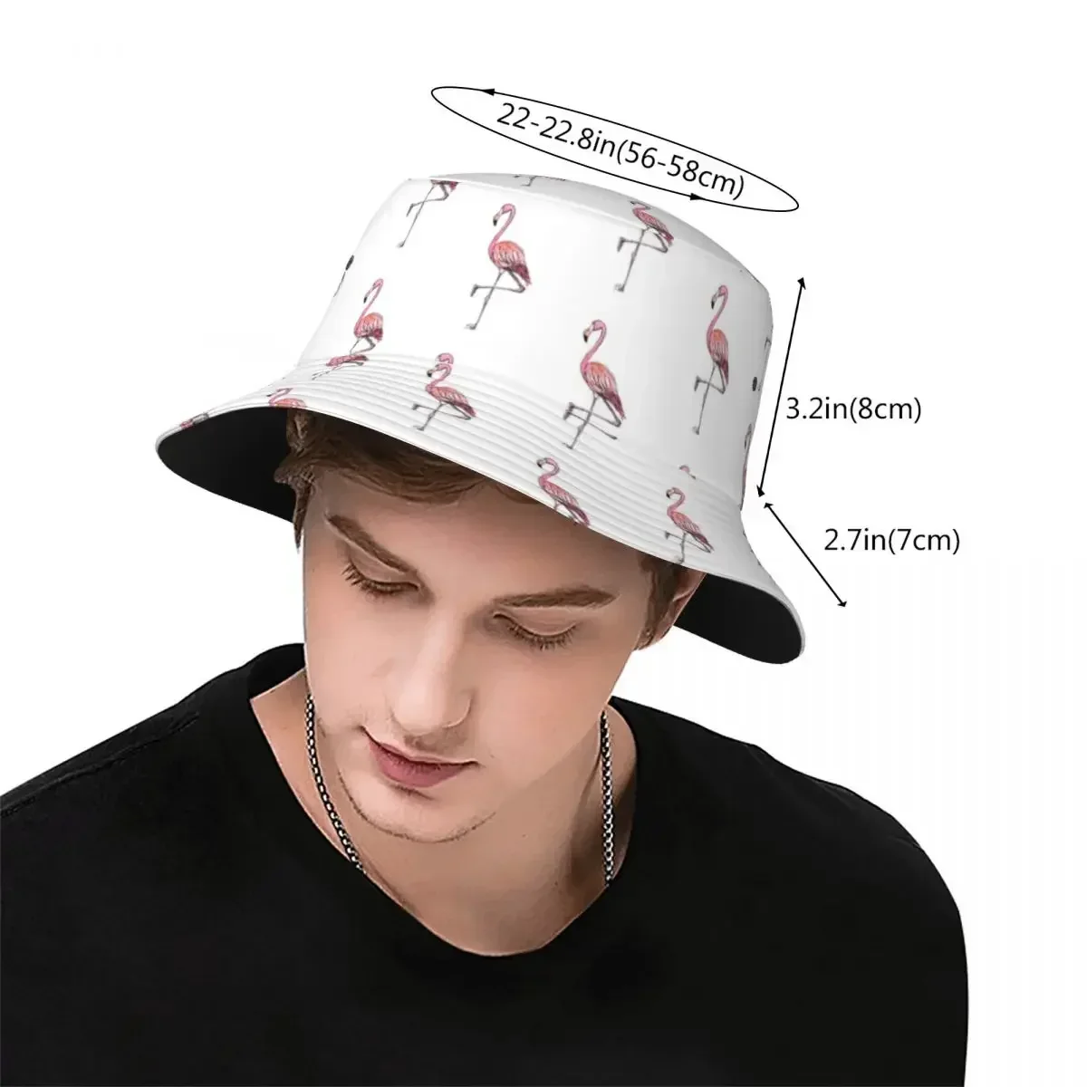 Pink Watercolour Flamingo With Splashes Bucket Hat Panama Hat Children Bob Hats  Fisherman Hats For Summer Fishing Unisex Caps