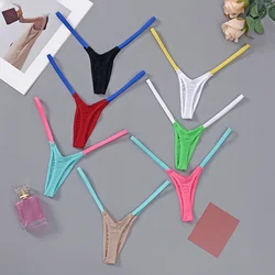 Womens T-Back Sexy Brazilian Underwear T-Pants Thin Straps Low Waist Multi-color Stitching Women Secret Clothes Erotic Lingerie