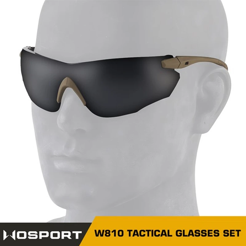 

W810 Tactical Glasses Set, Outdoor Windproof Goggles, Dust-proof and Eye-protecting Cycling Glasses, Sunglasses