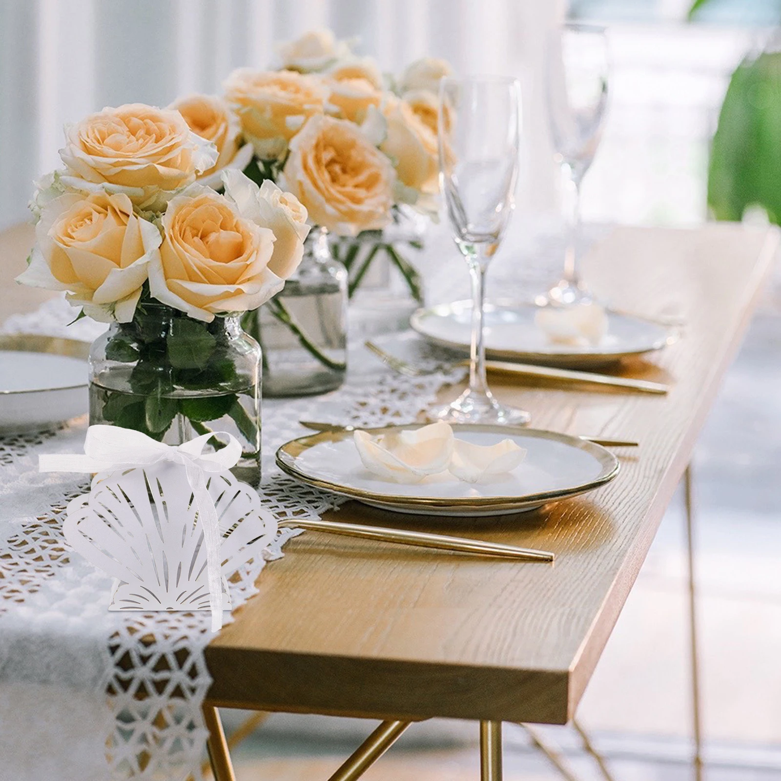 

25 Pcs Shell Candy Box Birthday Party Supplies Containers Candies Packaging Wedding Favors Boxes Treat