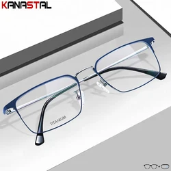 Men Prescription Glasses Optics Lenses  Reading Glasses Women Blue Light Blocking Myopia Eyewear Metal Titanium Eyeglasses Frame