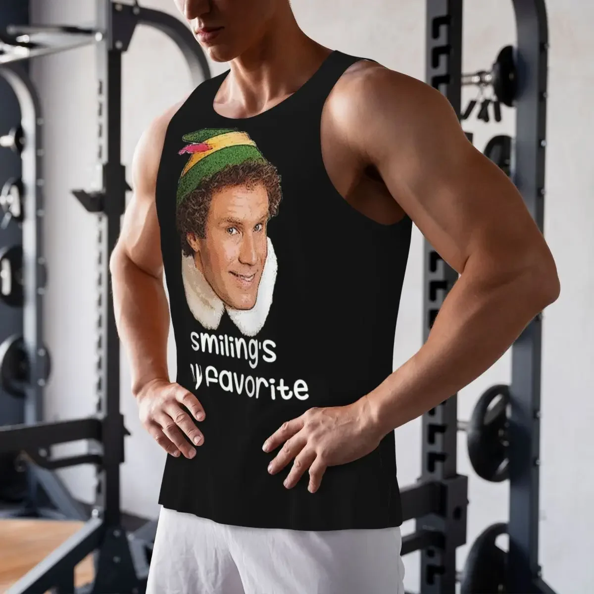 Quick Dry Smiling's My Favorite Buddy The Elf Movie Will Ferrell Gym Tank Muscle Sleeveless Shirt Bodybuilding Breathable Vest
