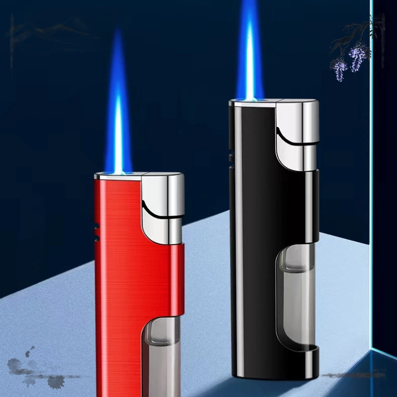 Portable Direct Blue Flame Lighter, Windproof Electronic Torch, Metal Lighter, Wholesale Gifts, Men and Women, Kitchen Gift, New