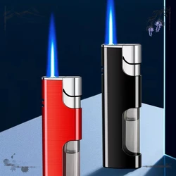 Portable Direct Blue Flame Lighter, Windproof Electronic Torch, Metal Lighter, Wholesale Gifts, Men and Women, Kitchen Gift, New