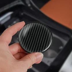 Carbon Fiber Car Water Cup Coaster Non-slip Pad Car Drink Coffe Bottle Holder Rubber Cup Bottle Mat Car Interior Accessories
