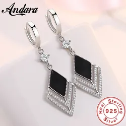 925 Sterling Silver Long Earrings Flow Retro Zircon Diamond Long Earrings Lady Fashion Jewelry Gift