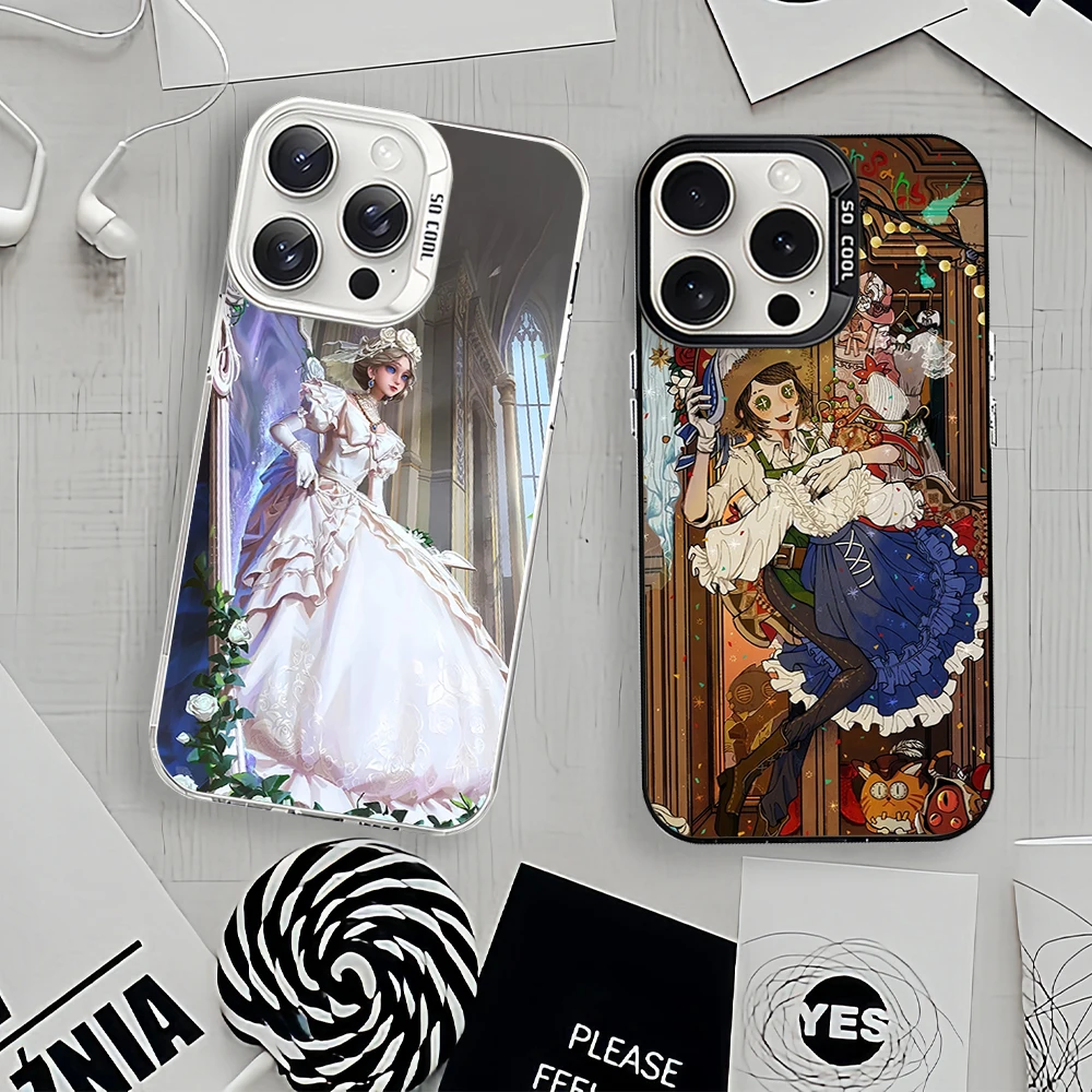 Game Identity V cool For iPhone 11 12 13 14 15 16 Pro Max Plus Black White Shockproof Cover Laser IMD Phone Case