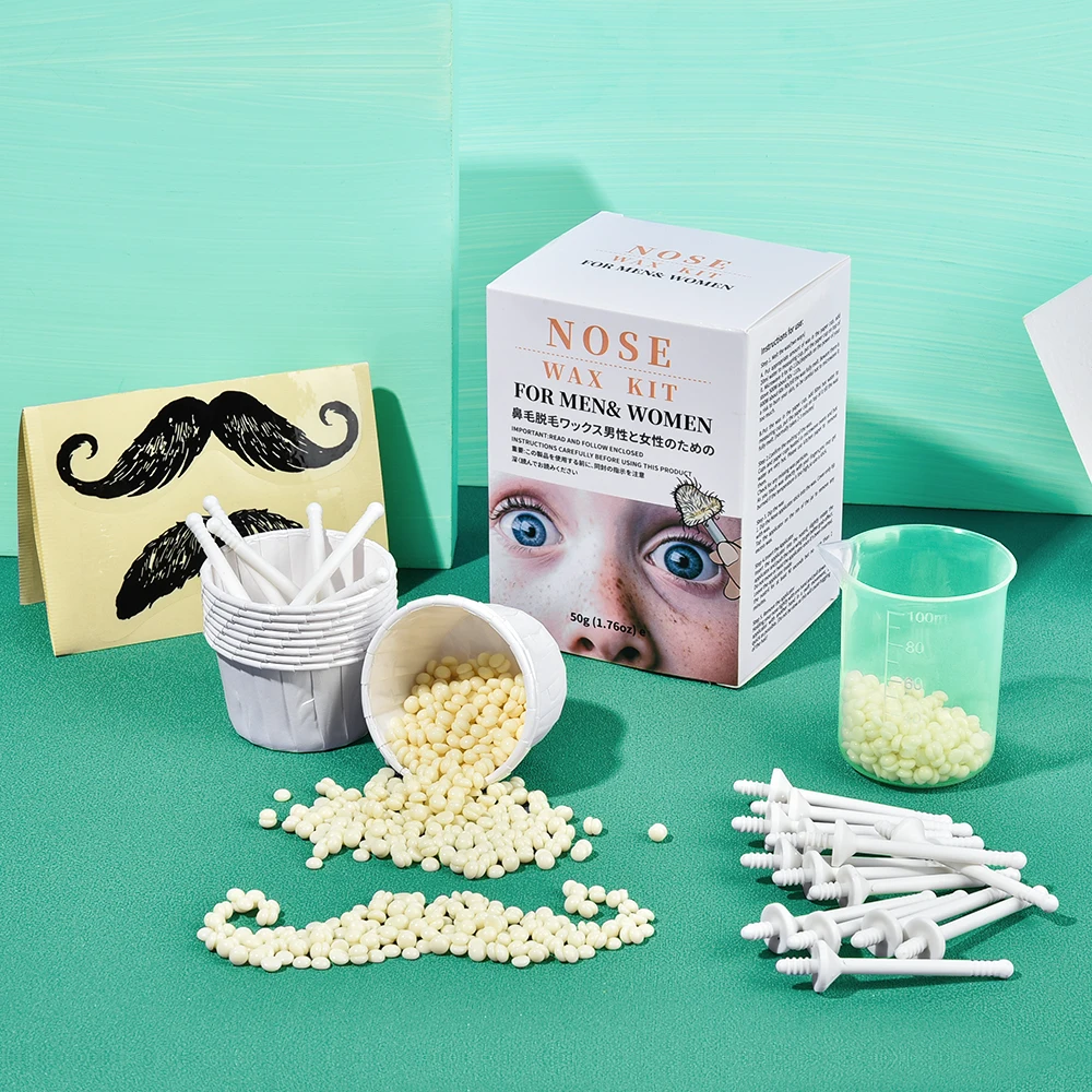 

Nose Wax Kit Portable for Man and Women Painless Nose Hair Removal Cleaning Waxing Beans Depilation Kit Nose Clipper Beauty Care