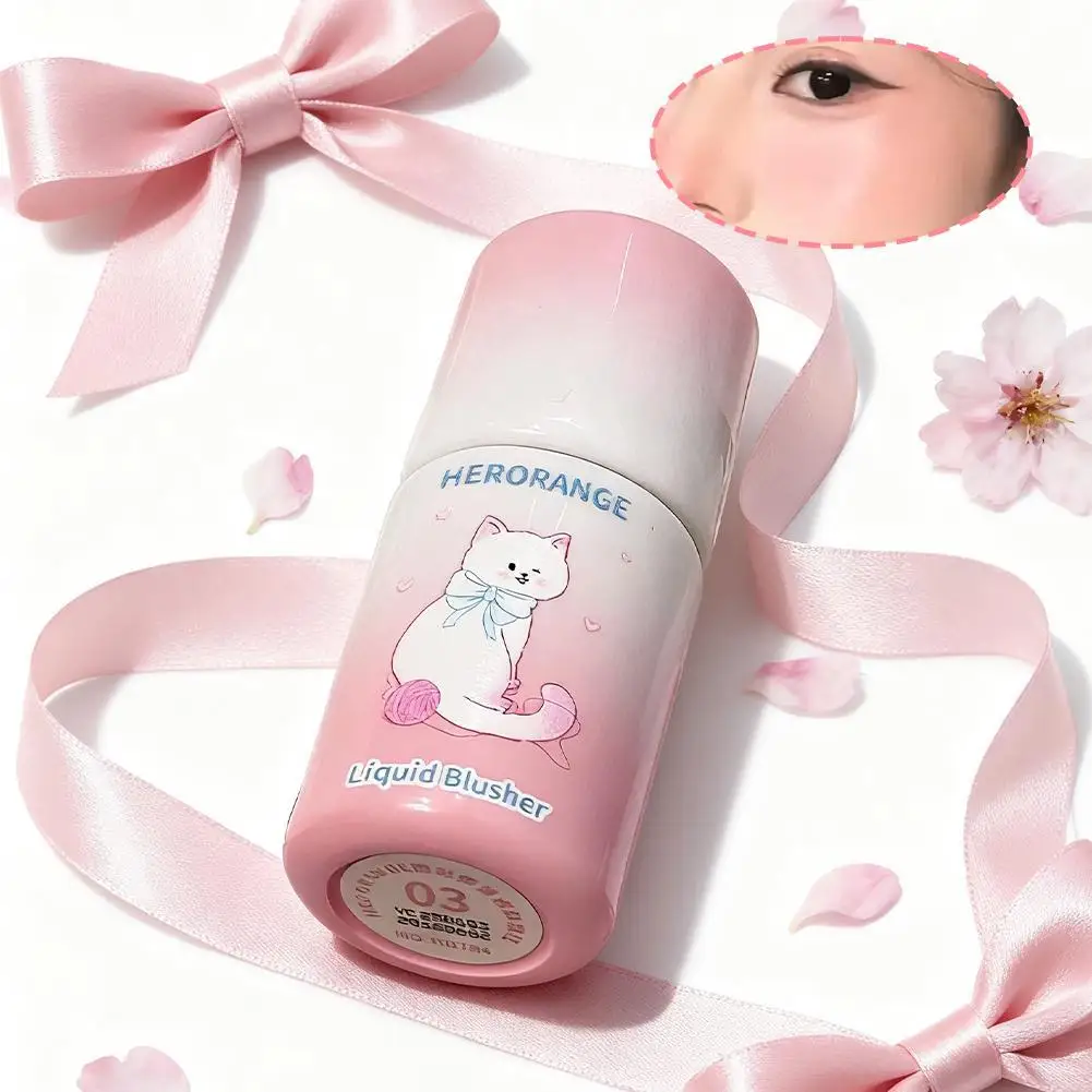 1 stks Vloeibare Blush Facial Matte Make-up Blusher Met Spons Borstel Tip Blijvend Gemakkelijk Te Kleur Make Up Fluwelen Rouge Cosmetica